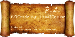 Pöstényi Libériusz névjegykártya